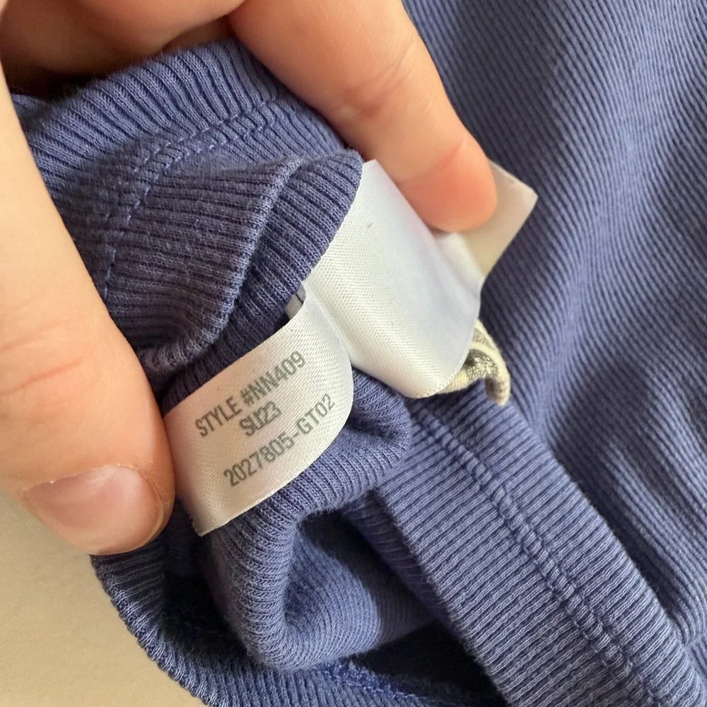 Madewell Dusty Twilight Blue Supima Rib Crop Tee size Medium EUC - Picture 9 of 9